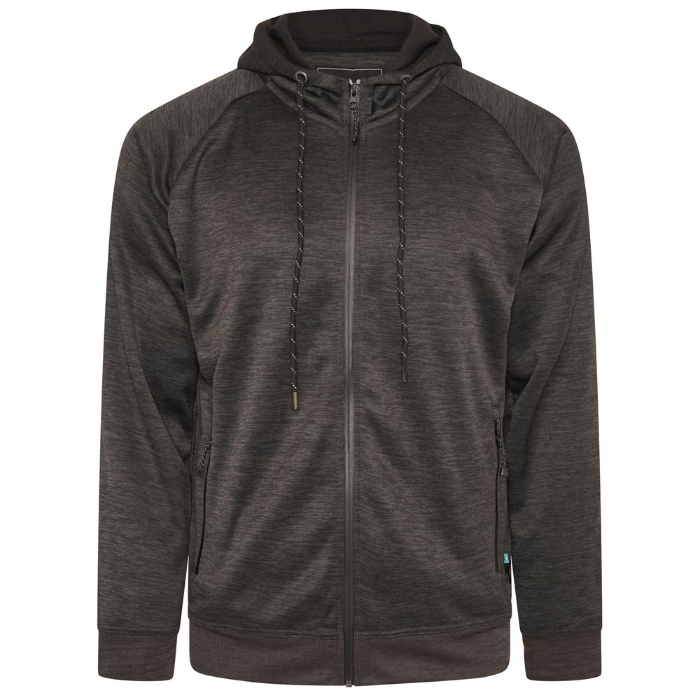 D6659 Kam Active Performance Hooded Top (Charcoal)
