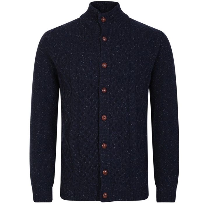 E1003XT Tall Fit Peter Gribby Lambswool Cardigan (Navy)