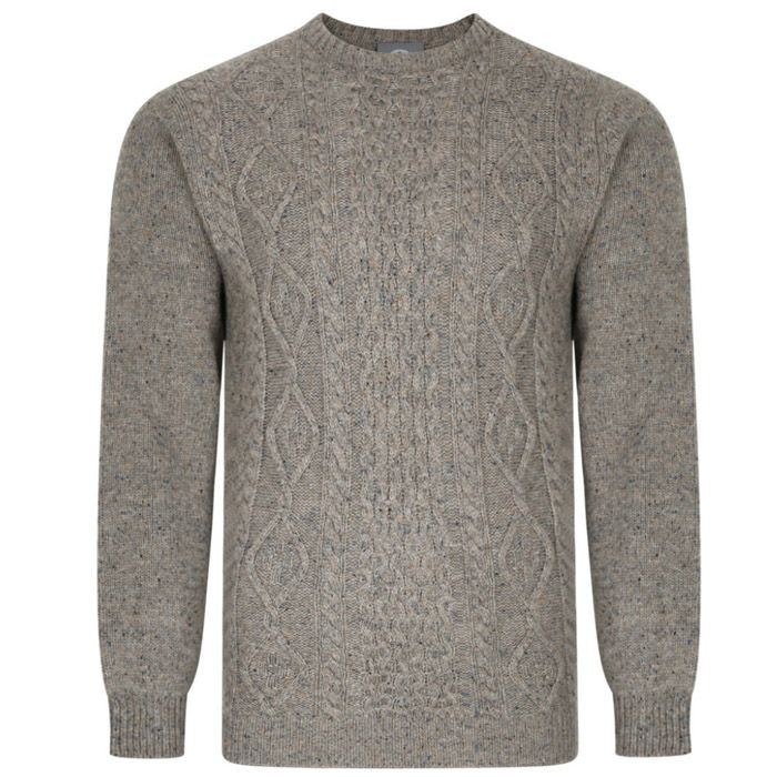E1004XT Tall Fit Peter Gribby Lambswool Jumper (Beige)
