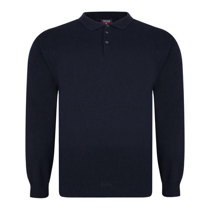 E957 Espionage Knitted Polo Jumper (Navy)
