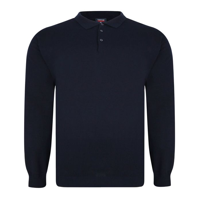 E957XT Tall Fit Espionage Knitted Polo Jumper (Navy)
