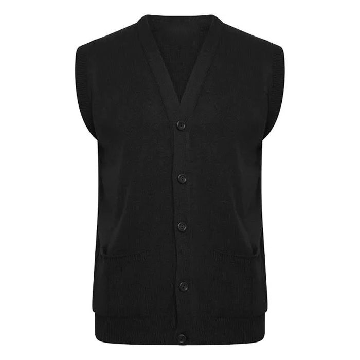 E976 Plain Waistcoat/Cardigan (Black)