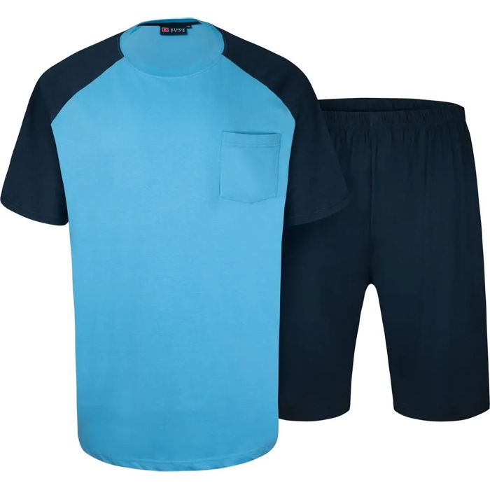 G1106 Plain Shortie Pyjamas (Blue)