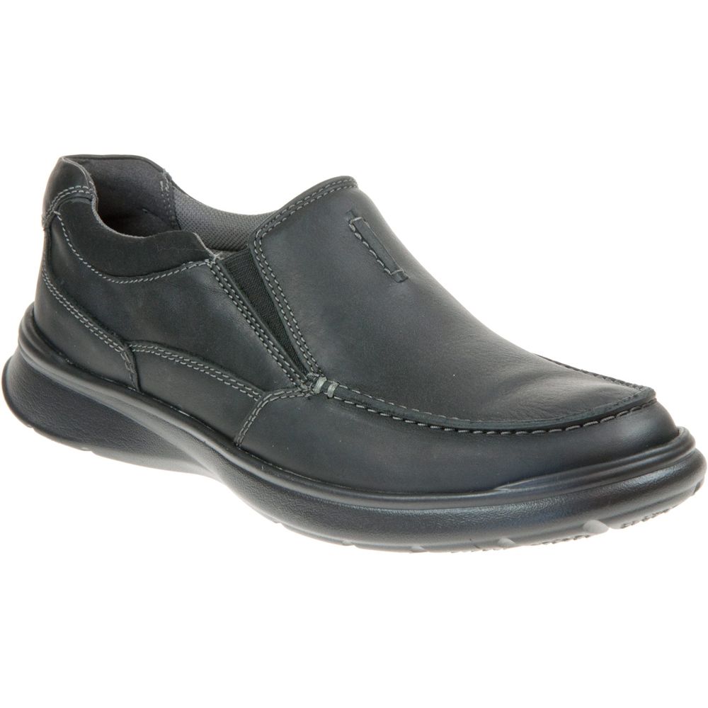 H1812 Clarks Cotrell Free Ext Wide G Fit Slip On Shoe (Black)