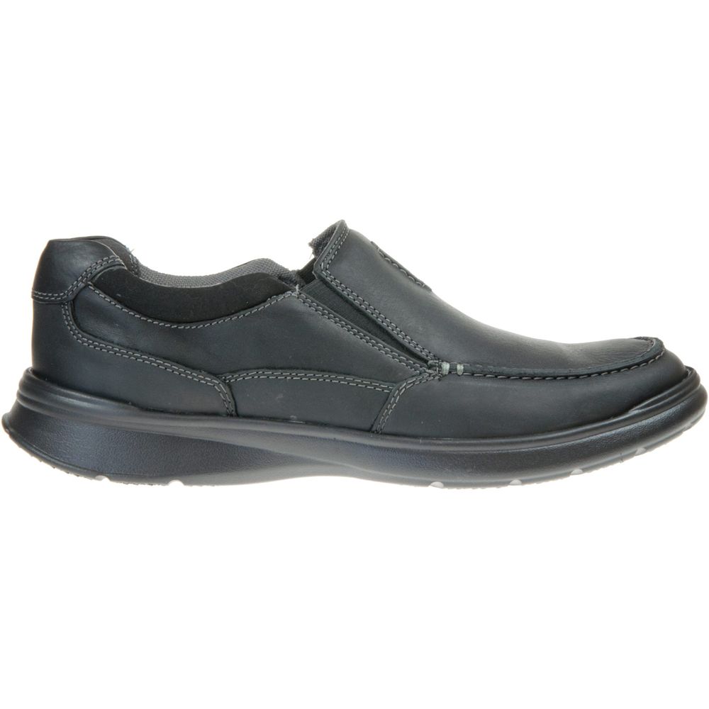 H1812 Clarks Cotrell Free Ext Wide G Fit Slip On Shoe (Black)