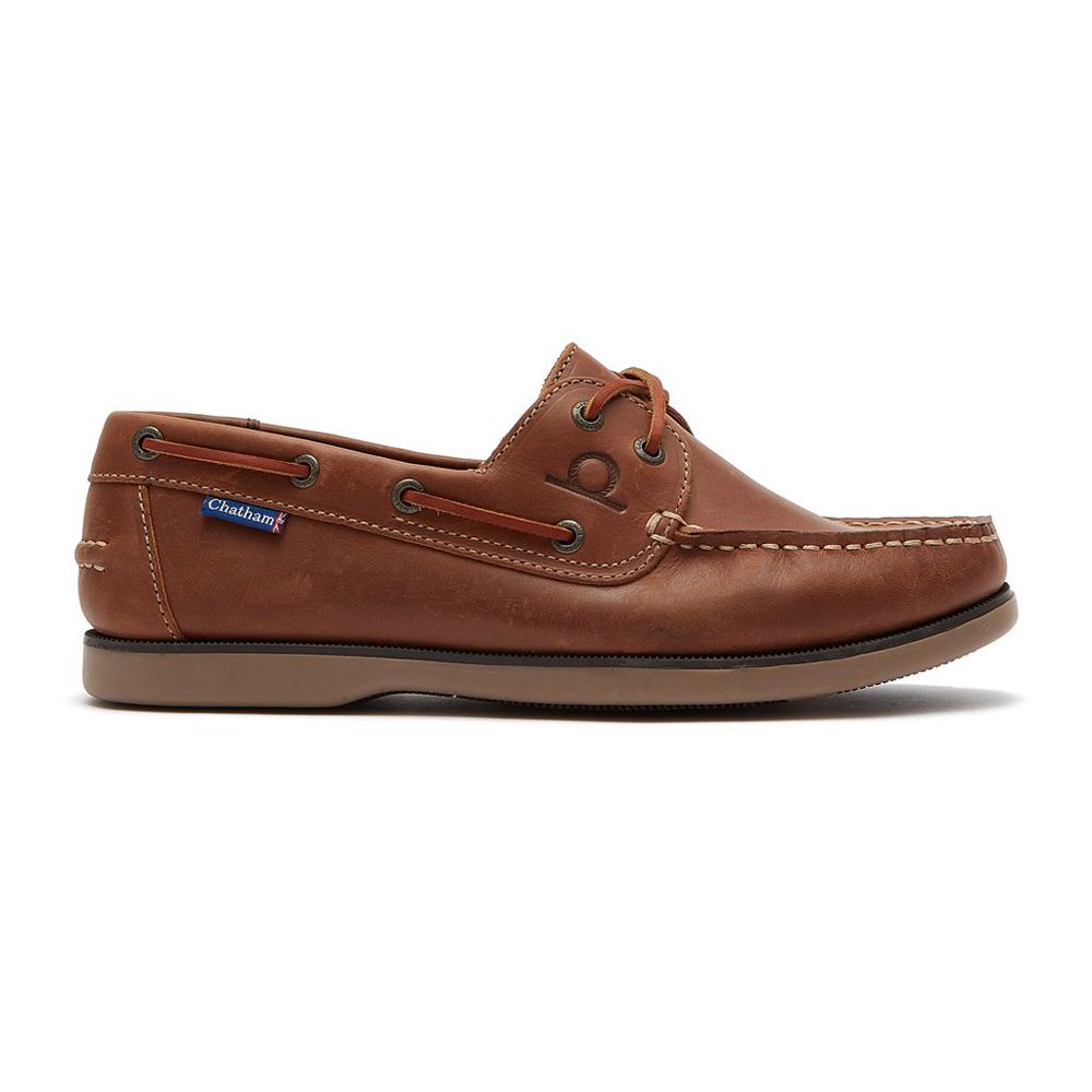 H1817 Chatham Whitstable Lace Up Boat Shoe (Tan)