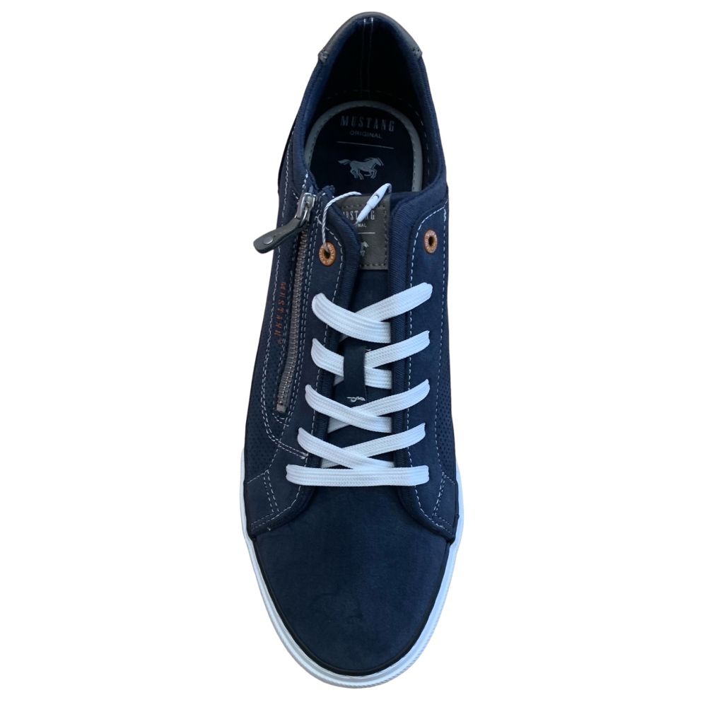 H1857 Mustang Lace Up Zip Shoe (Navy)