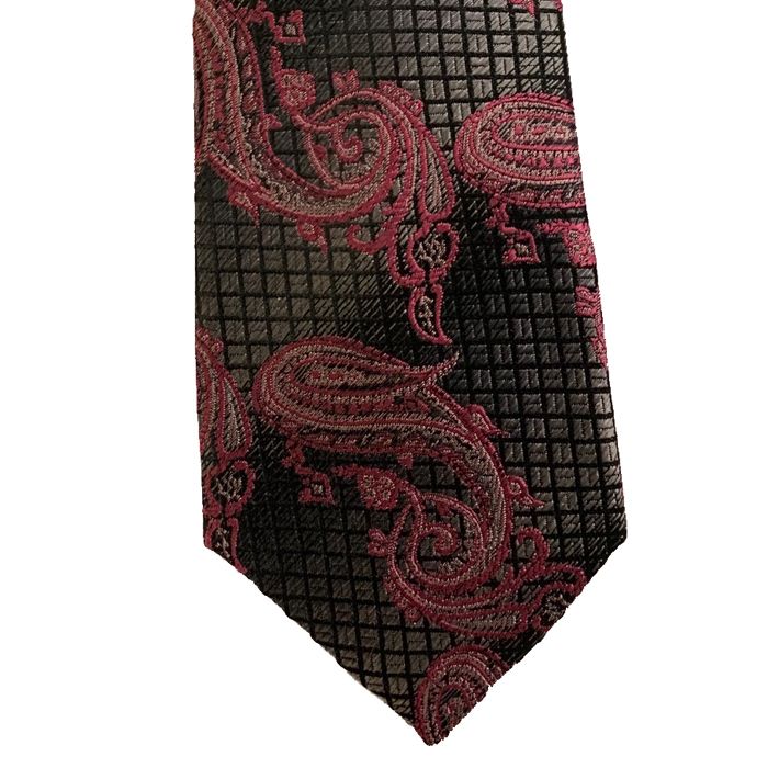 KA01888 Col 10 XL Silk Tie (Grey/Pink)