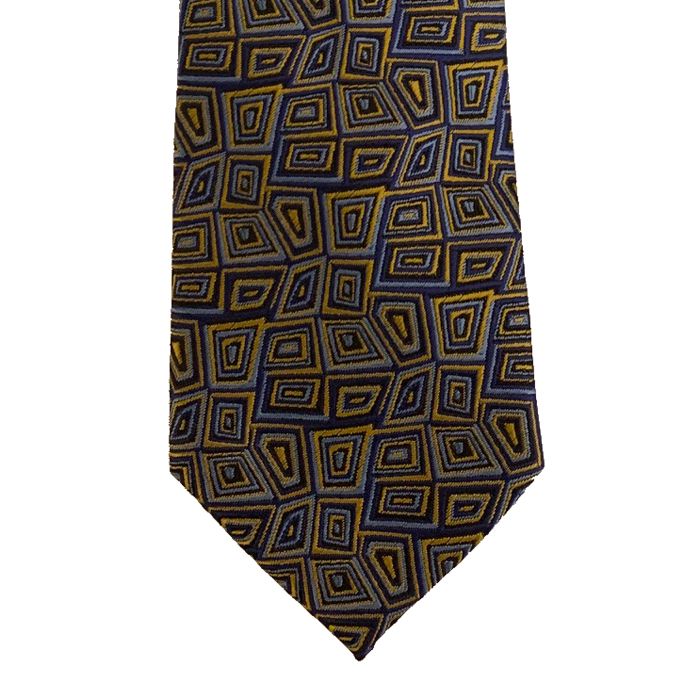 KH02538 Col 3 XL Polyester Tie (Blue/Gold)