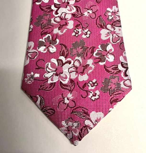 KH02552 Pink Floral Polyester Tie