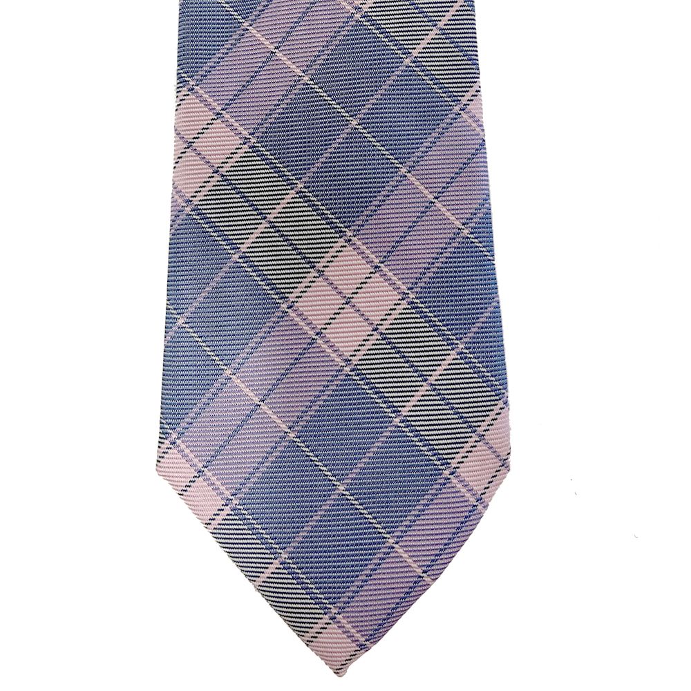 J27605A Pink/Blue Check Polyester Tie