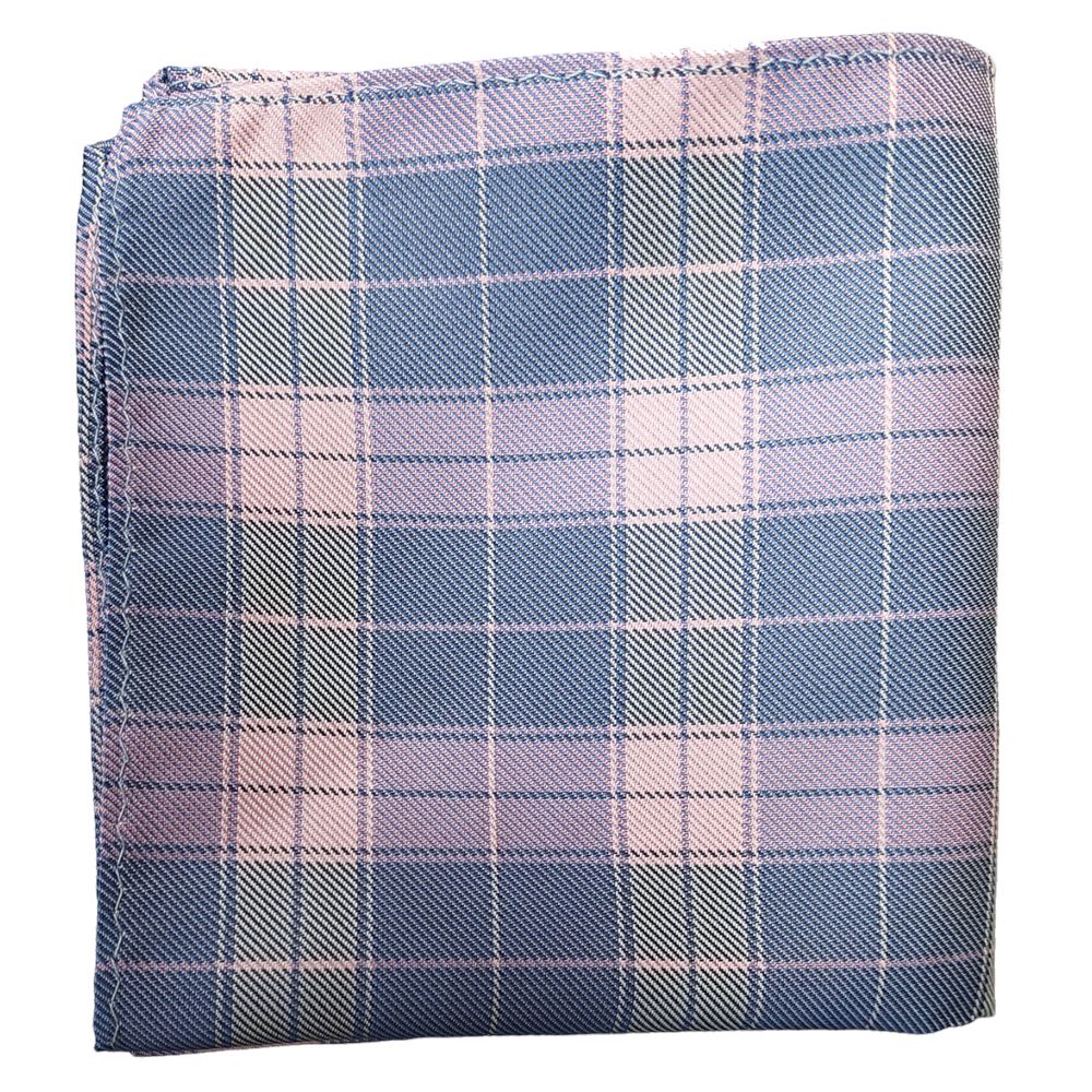 J27605A Col B  Polyester Pocket Square Pink/Blue