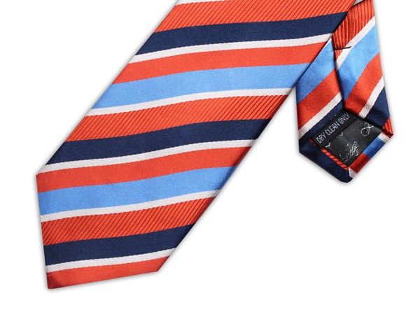 J30980H Orange/Blue Stripe Tie