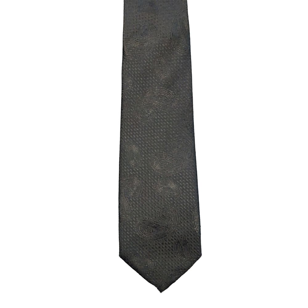 MWY311922 XL Paisley Poly Tie (Black)