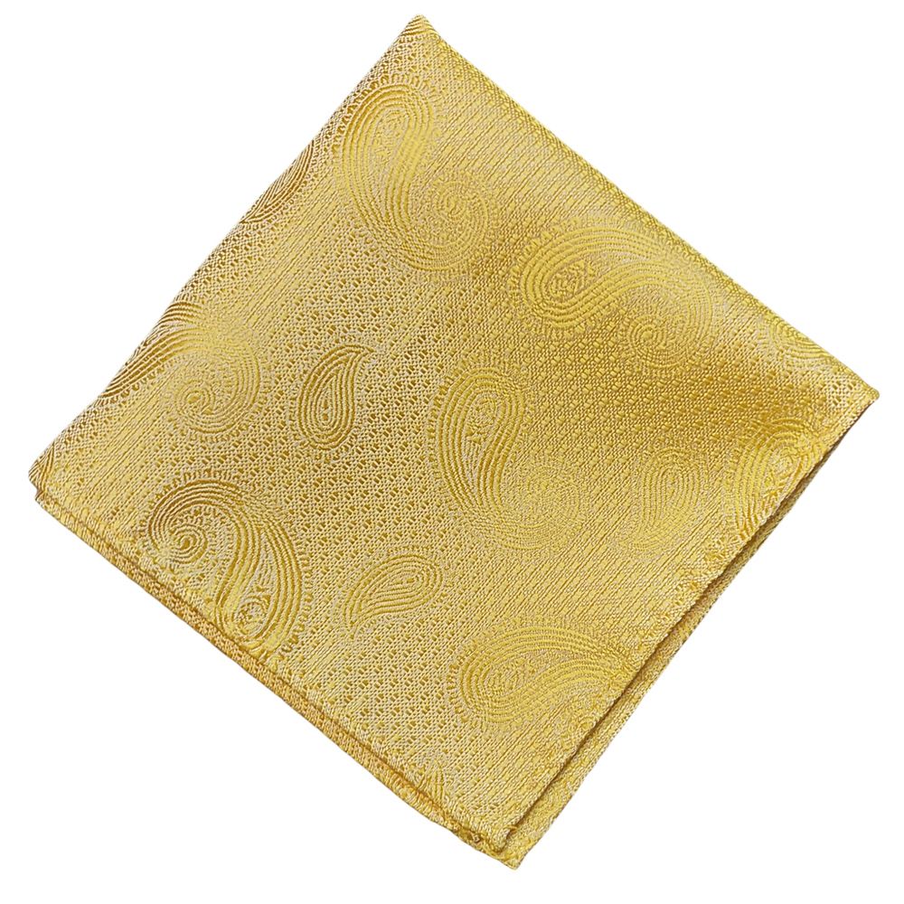 MWY311922 Paisley Poly Pocket Square (Gold)