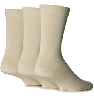 X755 Comfort Cuff Bamboo Plain Socks upto size 14 (Natural)