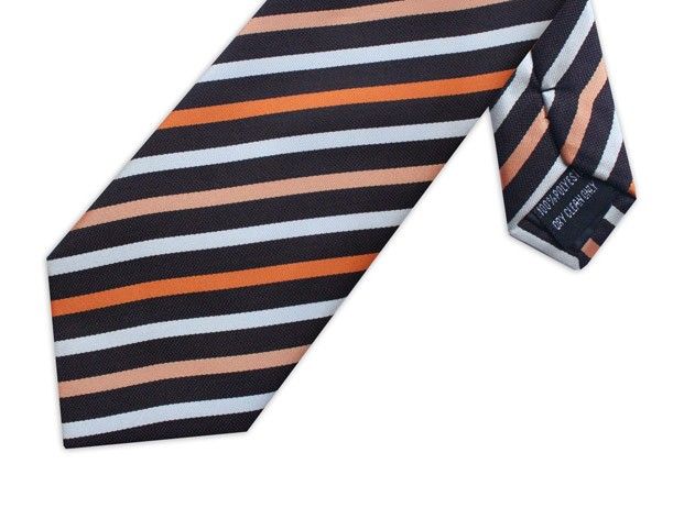 MWY311901 XL Stripe Poly Tie (Orange/Black)