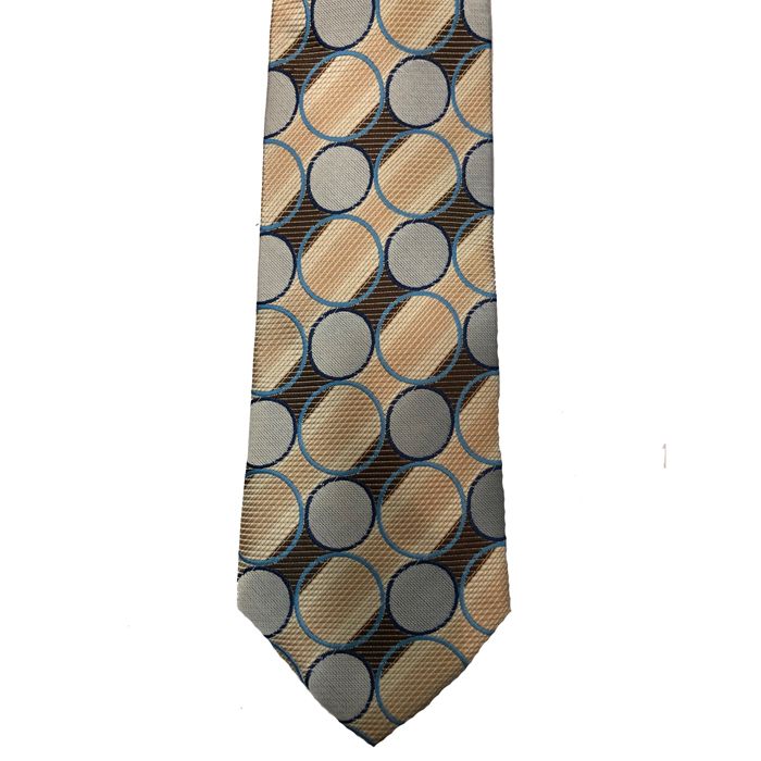 P480 Col F XL Polyester Tie (Beige/Brown)