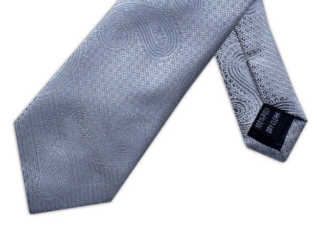 MWY311922 XL Paisley Poly Tie (Silver)