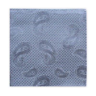 MWY311922 Paisley Poly Pocket Square (Silver)
