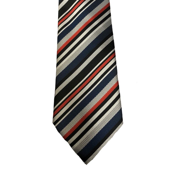 U52417 Col E XL Polyester Tie (Silver Multi)