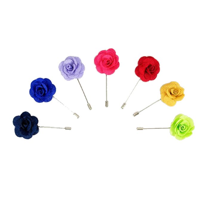 X823 Flower Lapel Suit Pins 6 Colours