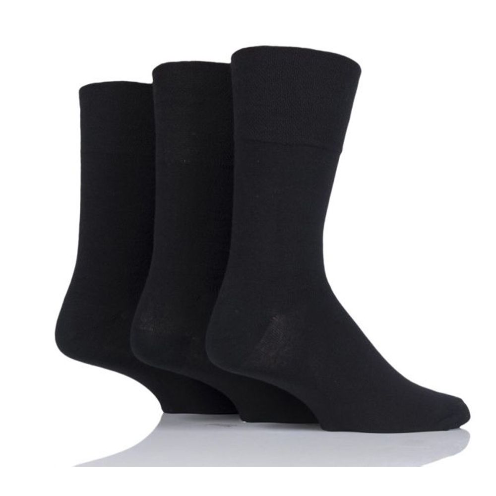 X851 Gentle Grip Diabetic Sock 3 Pair Pack (Black)