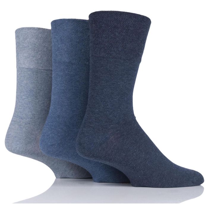 X851 Gentle Grip Diabetic Sock 3 Pair Pack (Mix Blue Pack)