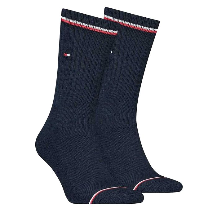 X884 Tommy Hilfiger Iconic Sock (2 Pair Pack,Navy)