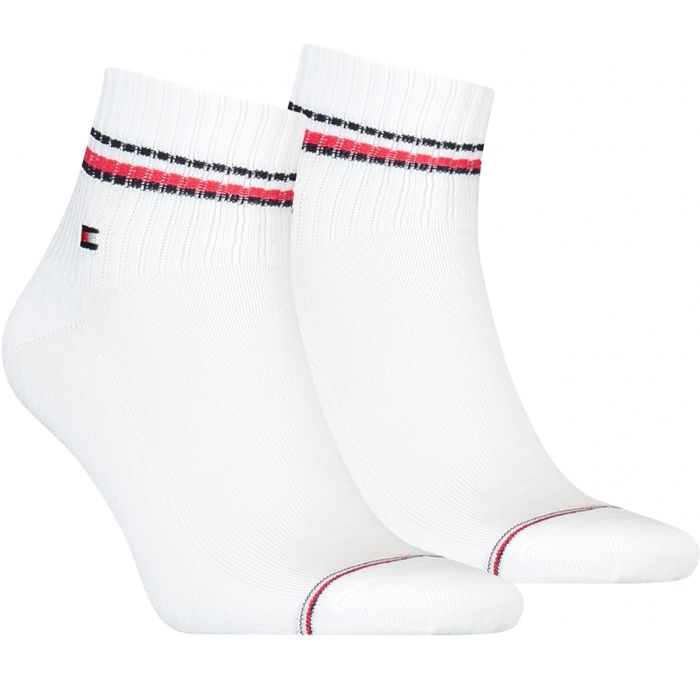 X885 Tommy Hilfiger Iconic Quarter Sock (2 Pair Pack, White)