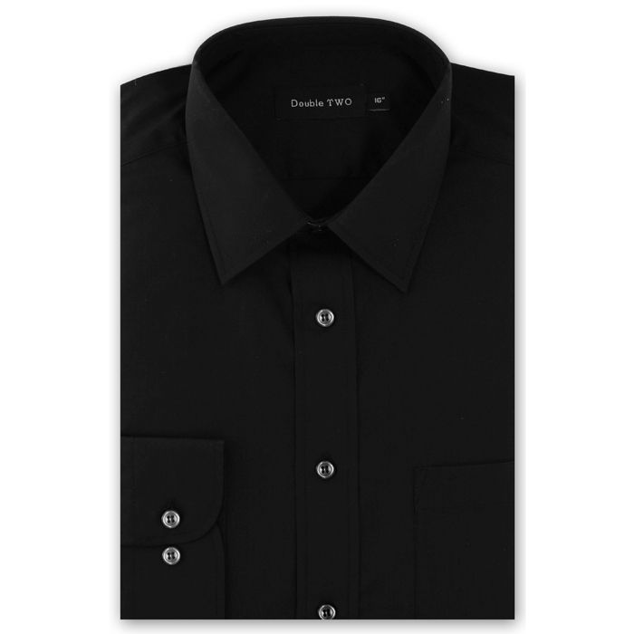 A6656 Double Two Plain L/S Extra Body Shirt (Black)