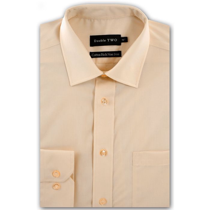 A6656 Double Two Plain L/S Extra Body Shirt (Cream)