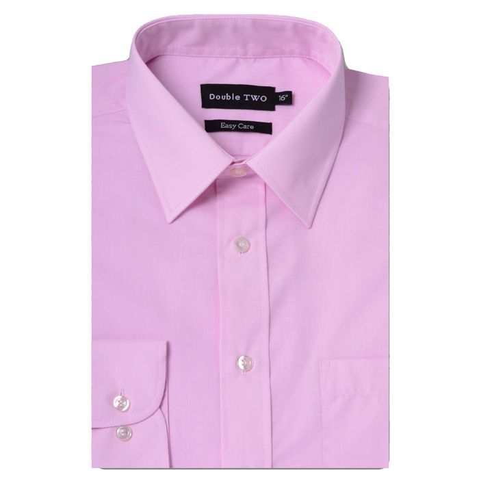 A6656 Double Two Plain L/S Extra Body Shirt (Lt Pink)