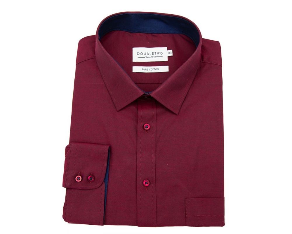 A10594 Double Two L/S Formal Shirt (Wine)