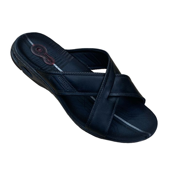 H1727 Pegada Leather Mule Sandal (Black)