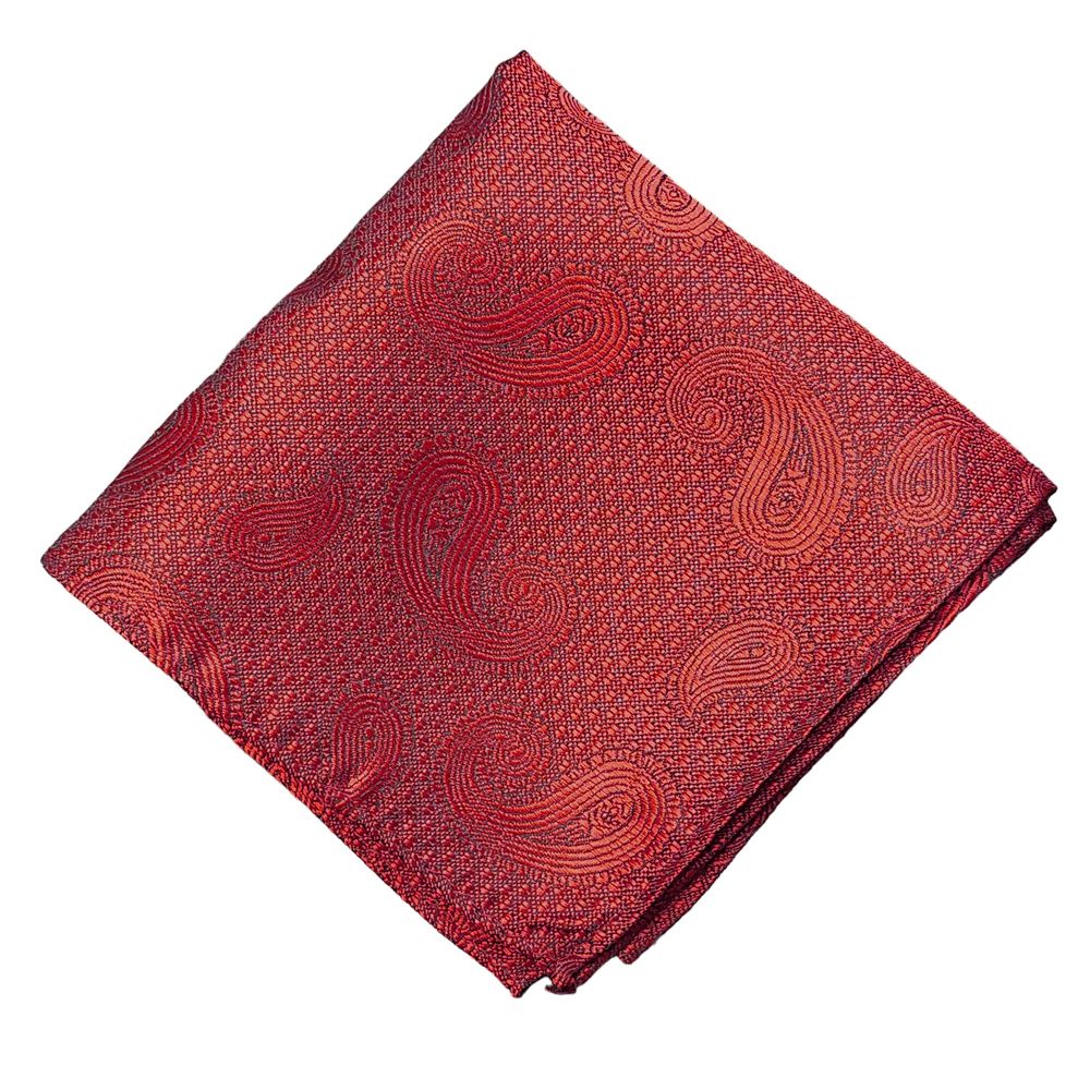MWY311922 Paisley Poly Pocket Square (Red)
