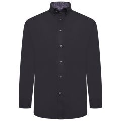 A11098 Kam Premium Button Down Collar Stretch Shirt (Black)